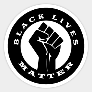 Black Lives Matter Fist and Circle with Wording Sticker